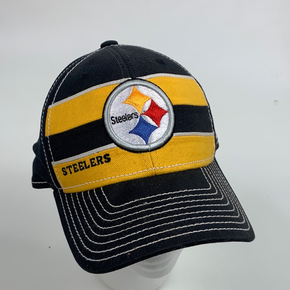 Pittsburgh Steelers Football retro hat cap Fitted Size S/M Black Gold